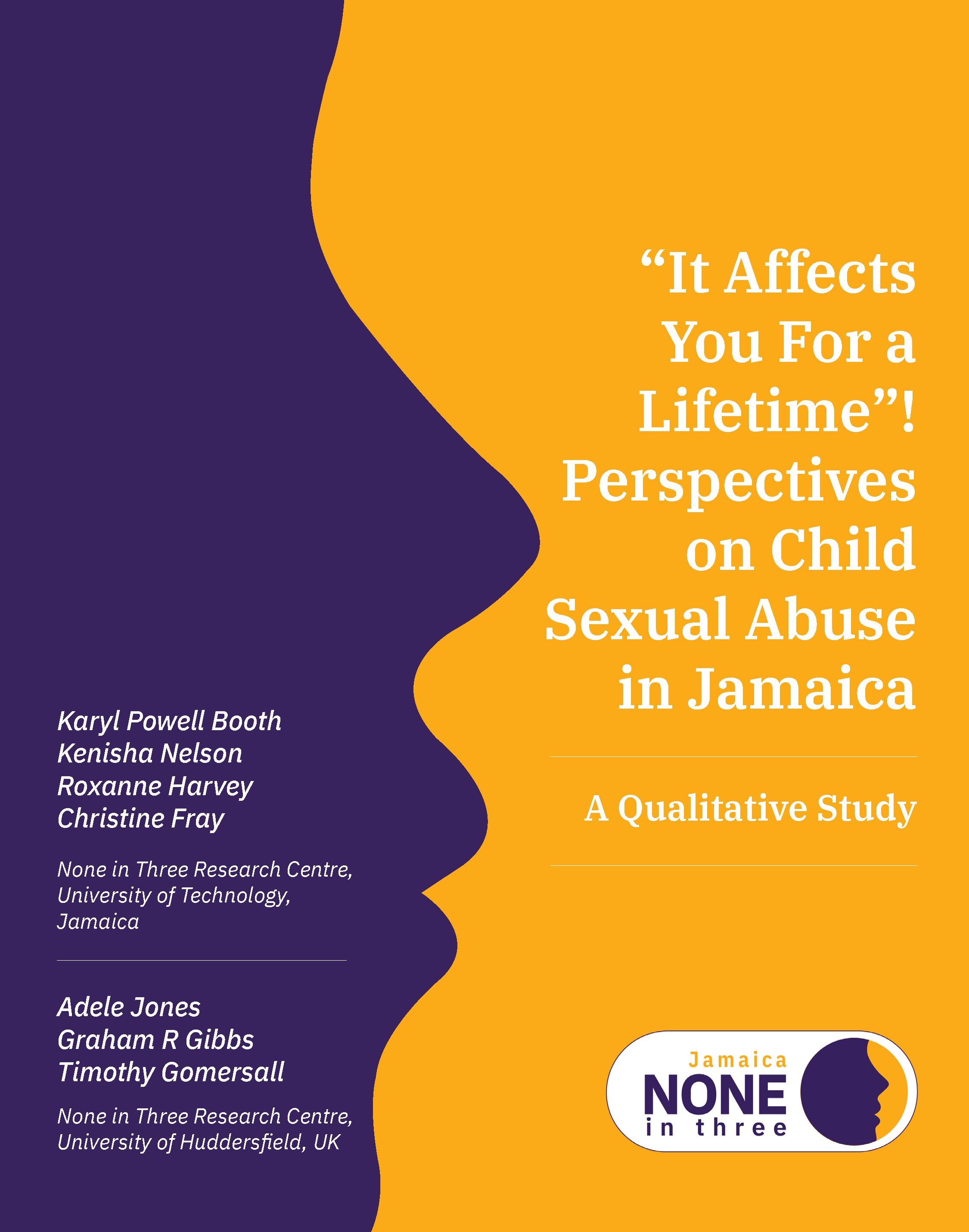 Front cover of qualitative research report into child sexual abuse in Jamaica