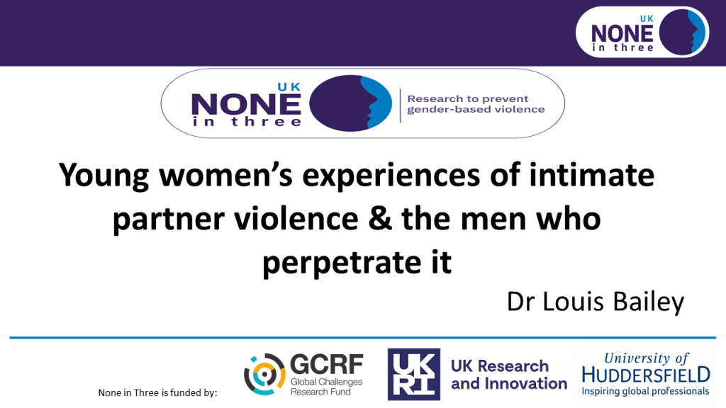 Cover of PowerPoint presentation on Young women’s experiences of intimate partner violence & the men who perpetrate it