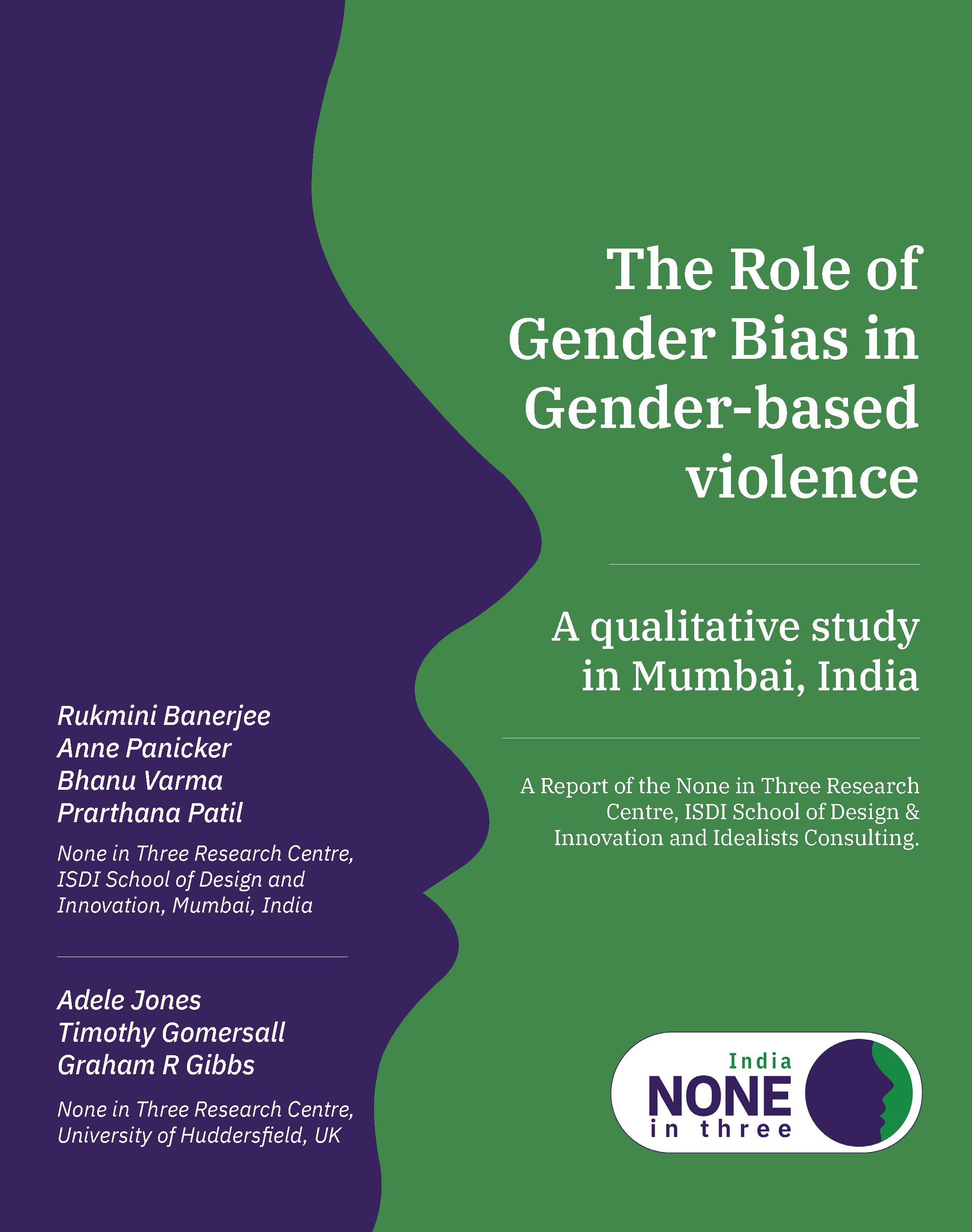 Front cover of qualitative report into GBV in India